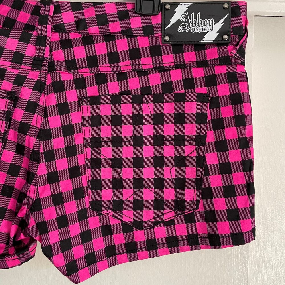 Abbey Dawn by Avril Lavigne Pink Checker Shorts Size 11 juniors